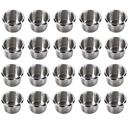 GSE Games & Sports Expert Stainless Steel Cup Holder, Drop-in Cup Holder for Casino Poker Tables, Work Desks, Boats, RVs, Cars & Trucks - color: Small, size: 20-Pack