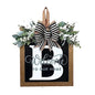 Last Name All Year Round Front Door Wreath with 26 Initial Letter Welcome Sign All Seasons Eucalyptus Garland and Bow ，Farmhouse, Porch, for Spring Summer Fall All Seasons Holiday Halloween Christmas. (B) - color: B