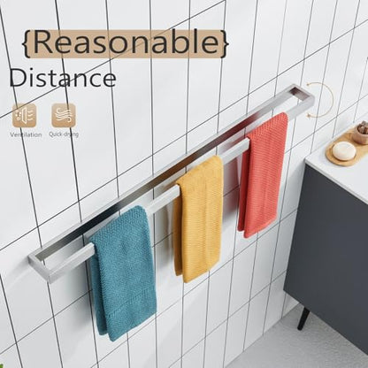 KOKOSIRI Towel Bar Brushed Nickel Bath Towel Hanger Holder 32-Inch Kitchen Rack Stainless Steel for Bathroom Hardware Wall Mount, 1 Pack B4008BR-L32 - color: Brushed Nickel, size: 32-Inch