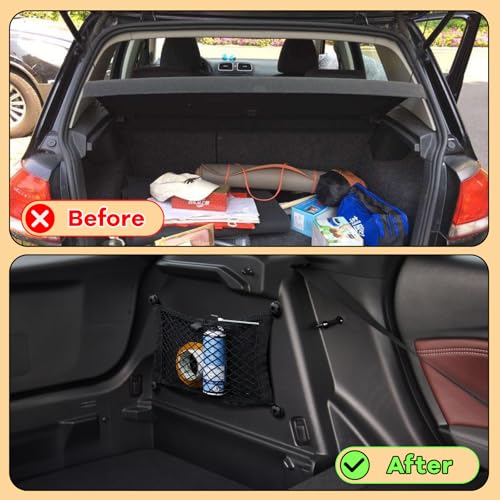 Frienda 2 Pcs Stretchable Small Cargo Net Pocket Boat Storage Mesh Net Elastic Automotive Storage Pouch with Mounting Screws and Hooks for Truck Car SUV Boats (21 x 9.8 Inches) - size: 21 x 9.8 Inches