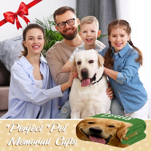 Custom Dog Portrait Blankets with Pictures, Personalized Pet Face Blanket Throws with Photo Name, Customized Puppy Blanket for Pet Lovers Owners Dad Mom, Best Dogs Memorial Gifts - color: Design12