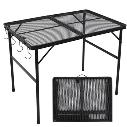 Outdoor Grill Camping Folding Table 3 Ft, Aluminium Picnic Table - Portable, Lightweight, Compact & Height Adjustable Collapsible Patio BBQ Garden Table - size: 3ft