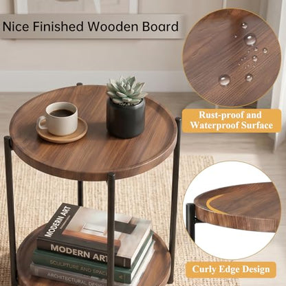 danpinera 2-Tier End Table - color: Walnut