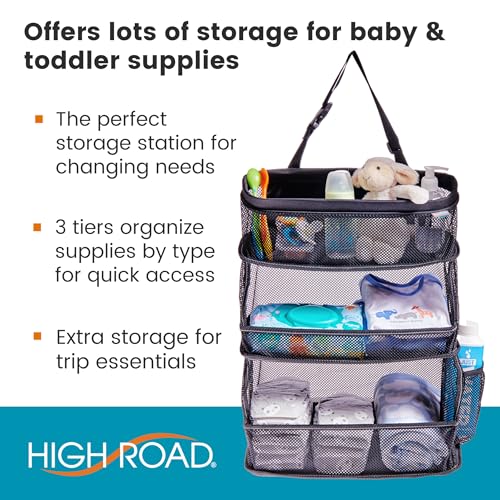 High Road Multipurpose Car Storage Organizer with Mesh Bins - SUV Trunk Organizer, Passenger Seat Organizer or Back Seat Storage Caddy