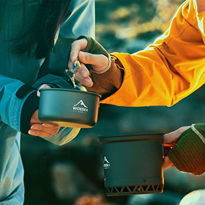 widesea Camping Cookware Outdoor Pot Pan Cooking Equipment Heat Exchange Design for Hiking Backpacking Travel - style: For 1 Person