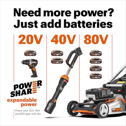 WORX 20V 12" Cordless String Trimmer & 360 CFM Leaf Blower Combo, 2 Batteries & Charger Included, WG928 - style: 12" Trimmer & 360 CFM Blower
