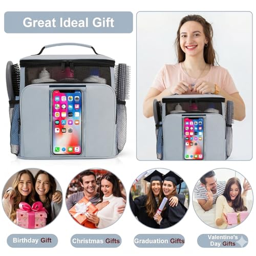 BAIMAY Dorm Room Essentials for Guys, Quick Dry Mesh Shower Caddy, Travel Toiletry Bag for Men and Women-Grey - color: Grey