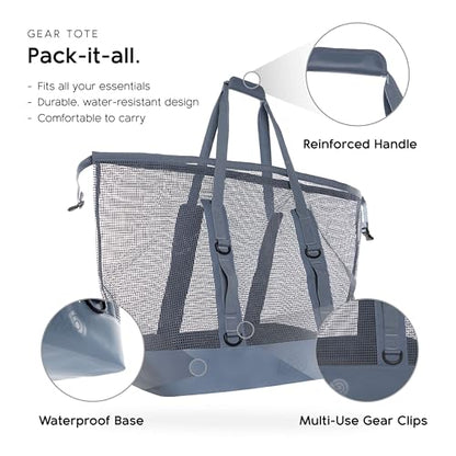 MISSION Boat Gear CASSI Heavy-Duty Outdoor Tote and Waterproof Marine-Grade Mesh Boat Bags - color: Steel Blue, size: 170 Liter