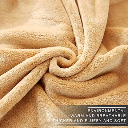 Polar Fleece Throw Blankets Travel Size for The Bed Extra Soft Brush Fabric Super Warm Sofa Throw Blanket 50" x 61"(Camel Travel) - color: Camel, size: Travel (50-Inch-by-61-Inch)