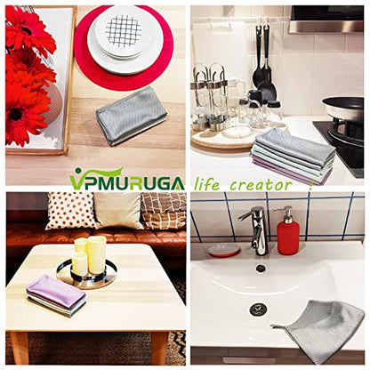 Streak Free Lint Free Microfiber Window Cleaning Cloth,Best Glass Car Shiny Wipes Mirror Shower Cleaning Cloth, Miracle Cloths for Glasses,Stainless Steel,Wine Glass Polishing Towels,Pack of 6,Grey - color: Gray
