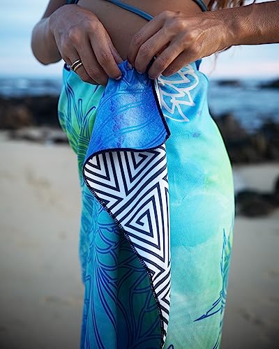 Quick Dry Towel Extra Large 78x35 Inch - Microfiber Beach Towel - Perfect for Beach, Travel, Swimming, Pool, Yoga, Hiking, Camping - Lightweight, Fast Drying, Compact for Adults (Blue Green) - color: Blue Green, style: Extra Large 78x35"