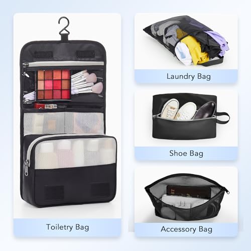 OlarHike 10 Set Compression Packing Cubes for Travel Essentials,Compressible Expandable Space Saver Bags for Organizing Clothes,Luggage Suitcase Garment Bags with Over 1000 pcs Mesh Holes(Black) - color: Black