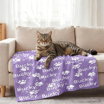 Personalized Dog Blanket, Customized Pet Blankets with Name Picture, Throw Blanket for Small Medium Large Dog Puppy Cat - color: B-white