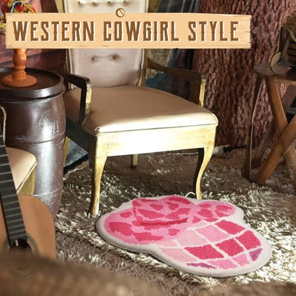 Drydiet 23.6 Inch Disco Cowgirl Bathroom Rug Pink Let's Go Girls Disco Western Cowgirl Bath Mat Shower Mat Doormat Decoration Non Slip Washable Room Bath Rug - style: Cowgirl