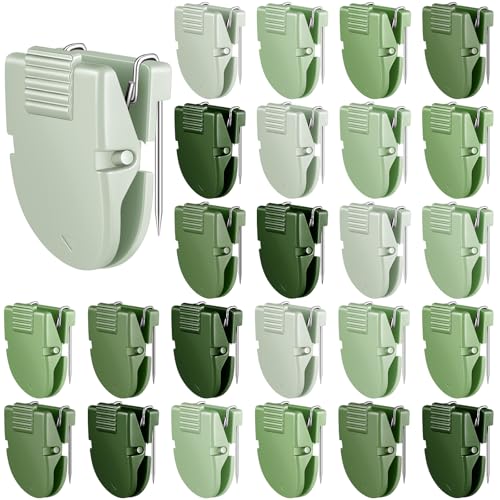 Feifeiya 25 Pcs Cubicle Clips Fabric Panel Cubicle Accessories Fabric Partition Panel Wall Clip Office Photos Wall for Notes Memos Standard Size, 40-Sheet Capacity (Sage Green) - color: Sage Green