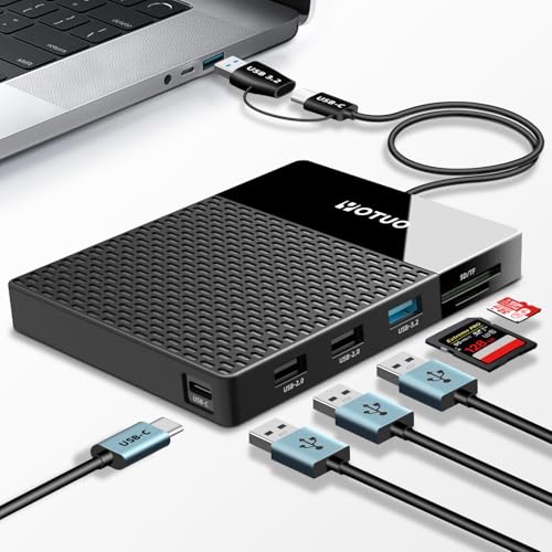 YOTUO 2TB Docking Station External Hard Drive Storage, USB-C Hub + HDD 7-in-1, USB 3.0, SD/TF Card, HDD for Windows, Mac, Android, TV, iPhone 15/16/17, Laptop, Desktop, PC - color: Black, size: 2TB+Docking station
