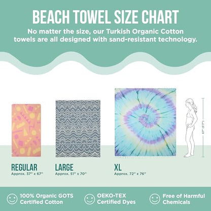 Sand Cloud Oversized Turkish Beach Towel (Mr Otter) - 100% Certified Cotton Turkish Bath Towels - Sand Resistant & Quick Dry Large Beach Towel for Pool, Yoga, Picnic & Travel - As Seen on Shark Tank - color: Mr Otter, size: Regular