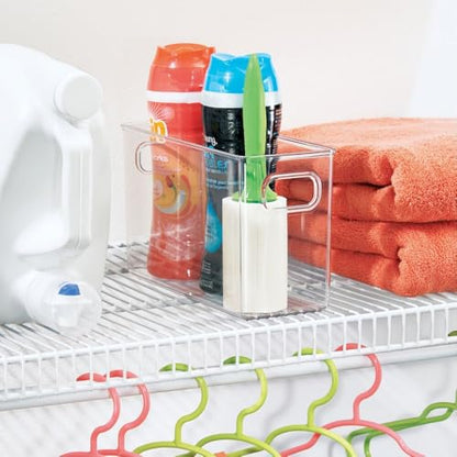 iDesign Slim Clear Plastic Storage Bin, Tall Narrow, 4-Pack | Organizer for Kitchen, Fridge, Pantry - style: Pack of 4