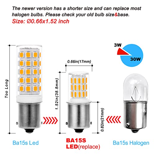 Ziomitus BA15S Led 12V Landscape RV Camper Interior Light Bulbs, P21W 1156 1141 2700k Warm White,DC Bayonet Single Contact Base BA15S Bulbs for Marine Boat Trailer Lights,5 Pack - color: 1156 Warm