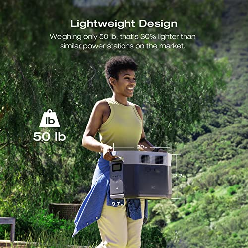 EF ECOFLOW Portable Power Station DELTA 2 Max, 2400W LFP Solar Generator, Full Charge in 1 Hr, 2048Wh Solar Powered Generator for Home Backup(Solar Panel Optional) - style: DELTA 2 Max 2048Wh