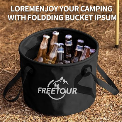 Baiao Collapsible Bucket 5 Gallon, Portable Collapsible Bucket with Handle, Folding Water Container for Fishing Camping Beach Hiking Home Travel Car Washing(Black 20L) - color: Black