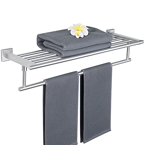 Alise 24 Inch Towel Racks for Bathroom Wall Mounted,Bathroom Towel Rack with Tower Bar,Double Towel Racks for Bathroom,SUS304 Stainless Steel Bathroom Towel Holder Brushed Nickel - color: Brushed Nickel, size: 24-Inch