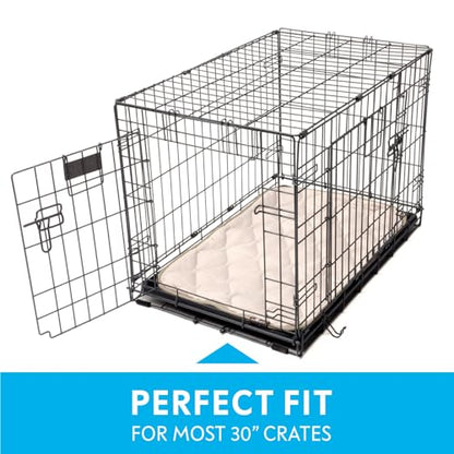 Paw Inspired Washable Padded Crate Mats for Dogs | 29” x 18” Pad, Fits 30-inch Kennels | Leakproof, Waterproof Bottom, Plush Pet Beds (Tan) - color: Tan, size: 30 Inch