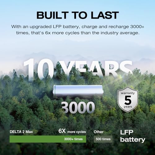 EF ECOFLOW Solar Generator Delta 2 Max 2048Wh with 2x160W Solar Panel, 2400W Portable Power Station LFP Battery, Up to 3400W AC Output, AC + Solar Fast Dual Charging 0-100% in 1 Hr for Camping RV - style: DELTA 2 Max+2*160W Solar Panel
