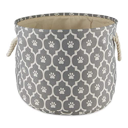 Bone Dry Pet Storage Collection Lattice Paw Print, Gray, Small Round - color: Gray, size: Small Round
