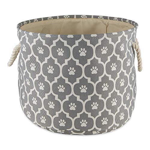 Bone Dry Pet Storage Collection Lattice Paw Print, Gray, Medium Round - color: Gray, size: Medium Round