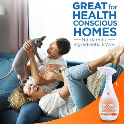 Pooph Pet Odor Eliminator and Litter Box Deodorizer - 2-32oz Bottles - Dismantles Odors on a Molecular Basis, Freshens Cat Litter Boxes, Removes Urine, Feces, and Ammonia Odors