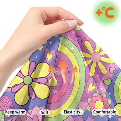 Hippie Daisy Pattern 2 Pcs RV Dinette Cushion Covers Washable Camper Cushion Slipcover Thickened Camper Seat Covers Dinette Booth Sofa Slipover for Travel Trailer Couch - color: Hippie Daisy