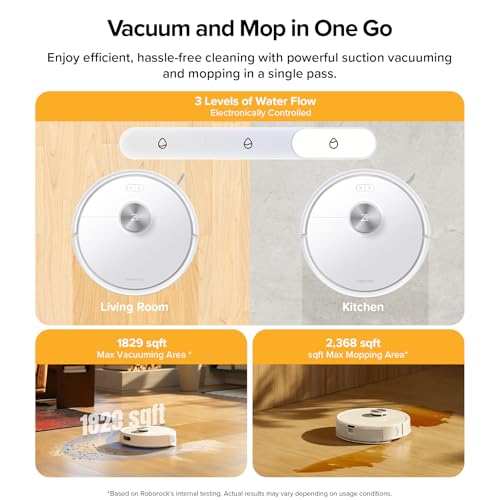 roborock Q7 M5+ Robot Vacuum and Mop, Upgraded from Q5 Max+, Up to 7-9 Weeks Self-Empty, 10000Pa Suction, Dual Anti-Tangle System for Pet Hair & Carpet, PreciSense LiDAR Navigation, App Control, White - color: White