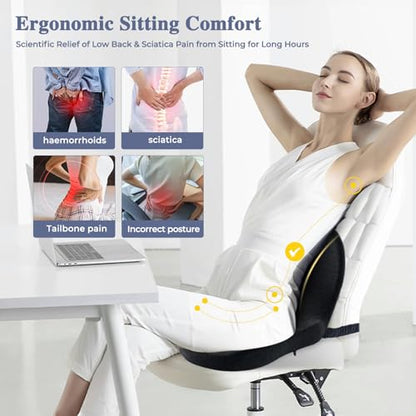 Car Seat Cushion, Memory Foam Driving Cushion with Adjustable Strap, Ergonomic Pad for Car & Semi Truck, Office Chair Cushion for Sciatica & Lower Back Pain Relief, Dark Gray - color: Dark Gray