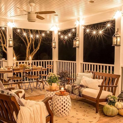 100FT 2Pack Outdoor String Lights LED Outside Waterproof Patio Lights Backyard Heavy-Duty Shatterproof Plastic G40 Bulbs Connectable Globe Light Decor Yard Café Exterior - size: 100FT-Brown
