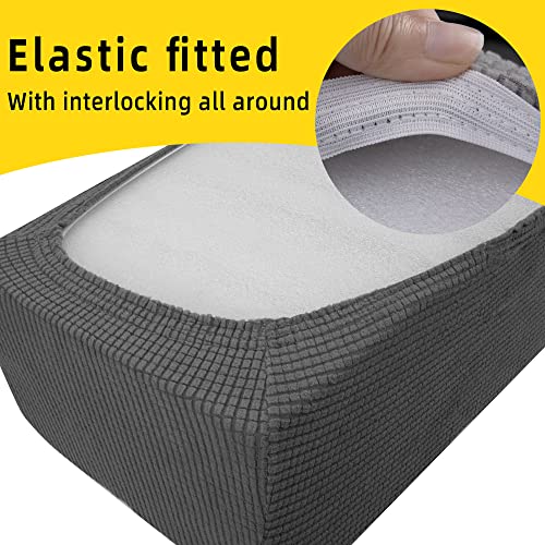 Tlswshsy RV Dinette Cushion Covers-Stretchable Loveseat Sofa Furniture Protector -Elastic Camper Cushion Slipcoversfor RV Camper Car Bench (Grey) - color: Grey