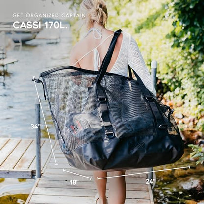 MISSION Boat Gear CASSI Heavy-Duty Outdoor Tote and Waterproof Marine-Grade Mesh Boat Bags - color: Rosé, size: 170 Liter