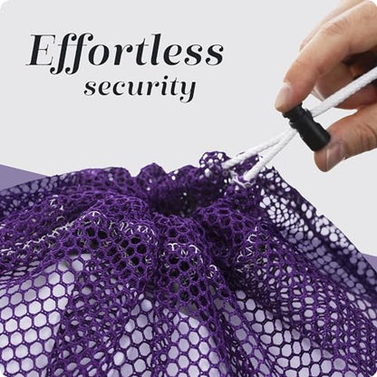 Handy Laundry Mesh XL Laundry Bag - Durable, Machine Washable with Secure Drawstring Closure - Perfect for College Dorms, Laundromats, Apartments (Purple, Large 24" x 36") - color: Purple