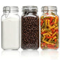 ComSaf 3-Pack 78oz Large Square Airtight Glass Jars for Bulk Food, Holds a 4lb Bag of Sugar or 5lb of Rice, Wide Mouth Canister for Flour, Coffee & Pantry Organization - size: 78oz*3