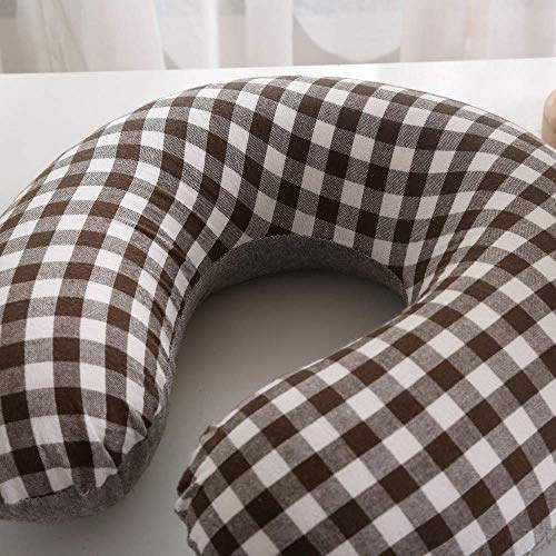 Buckwheat Neck Pillow for Sleeping U Shaped Pillow Cooling Travel Cervical Sleeping Pillow Head Neck Contour Support for Side Sleepers(12x12 inch, AB-Black) - color: Ab-black