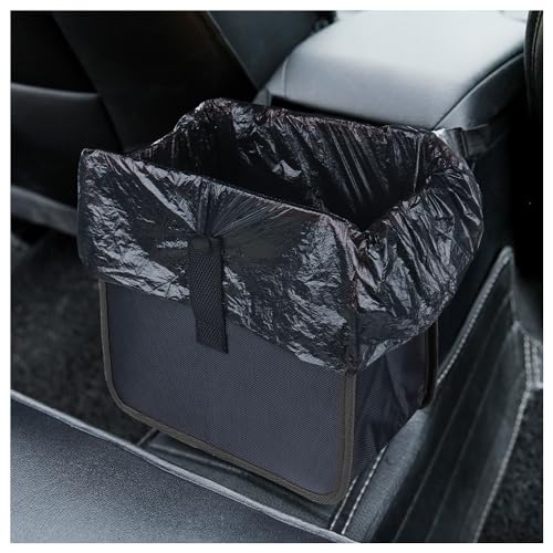 carleef Hanging Car Trash Can,Foldable & Leak-Proof Car Trash Bin with 7L Large Capacity for Keeping Tidy,Multipurpose Universal Cars Garbage Can as Cars Organizer and Storage - color: Black