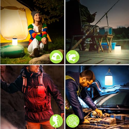 BOBKID LED Camping Lantern, Rechargeable Camping Light, 4 Modes Outdoor Flashlights Lanterns with 1000LM, Water Resistant Portable Emergency Camp Light for Hurricane Hiking Survival Kits - Blue - color: Blue