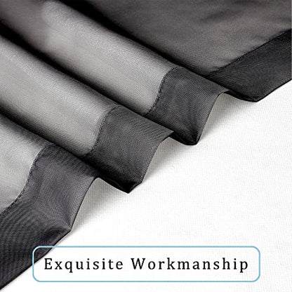 OWENIE Black Sheer Curtains 144 inch Extra Long, Elegant and Airy Drapes Translucent Window Treatments for Living Room/Bedroom, Black, 2 Panels=84" Wide - color: Black, size: 42"W x 144"L (Pack of 2)