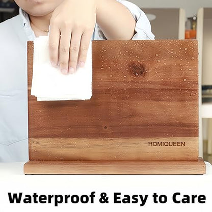Magnetic Knife Block Double Sided Magnetic Knife Holder Rack with Strong Enhanced Magnets Acacia Wood Magnetic Knife Storage Stand - color: Acacia Wood