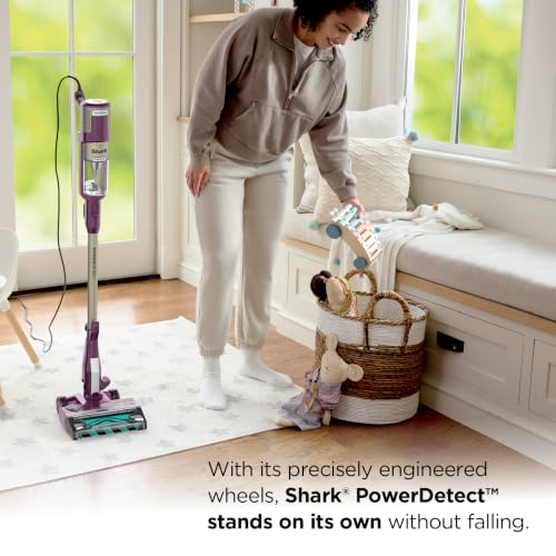 Shark PowerDetect | Corded Stick Vacuum Cleaner for Carpet & Hard Floors | Lightweight Hand Vacuum for Pet Hair with DuoClean | Self-Cleaning Brushroll | HEPA | 3 Attachments | Purple | HZ4001AMZ - style: PowerDetect w/ Precision Duster