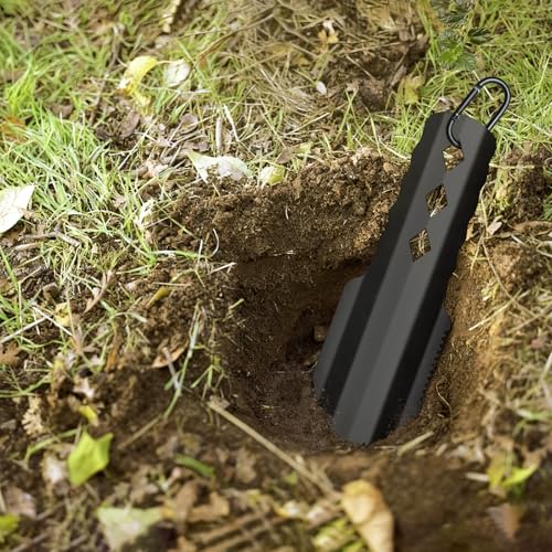 3-in-1 Ultralight Backpacking Trowel, Durable Aluminum Shovel & Potty Tool with Ergonomic Handle for Hiking & Survival（Black） - color: Black, size: size1