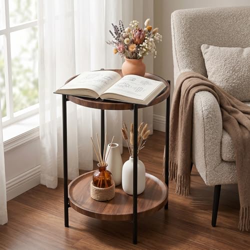 danpinera 2-Tier End Table - color: Walnut