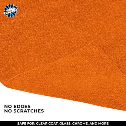 The Rag Company - Edgeless 365 Microfiber Towels (10-Pack) Premium 70/30 Blend, Professional Polishing, Wax Removal, Auto Detailing, 365gsm, 16in x 16in, Orange - color: Orange
