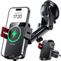 MOKPR Wireless Car Charger, 15W Auto Clamping Car Charger Dash Windshield Air Vent Phone Holder Compatible with iPhone 16 15 14/13/13 Pro/12 pro/12/11/X/8, Samsung S24/S23/S22, red - color: Red