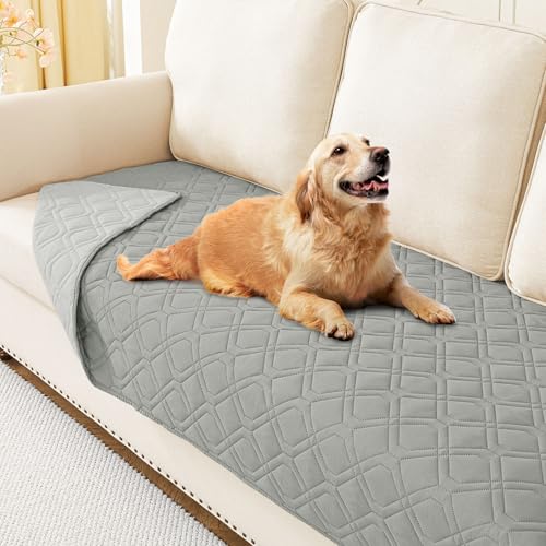 hyha Waterproof Dog Bed Blanket, Soft Pet Blankets, Waterproof Couch Cover for Dogs, Reversible Sofa Covers Washable for Furniture (30x70 Inch, Grey/Light Grey) - color: Grey+light Grey, size: 30x70 Inch
